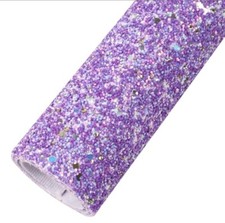 Super Chunky GLITTER FAUX LEATHER SHEET 8x12" 1174447 Mixed Purple Rhinestones