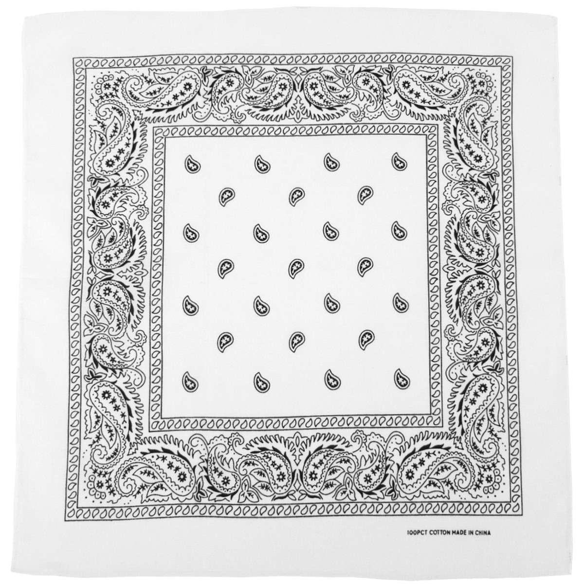 MFH Bandana Cotone Uomo Zandanna Testa Snood Cravatta Casual Sciarpa Bianco