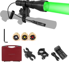LS350 Predator Light Kit, Red Green White Amber Hunting Flashlight with Scope Ra