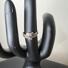 Owl Design 925 Sterling Silver Ring Size 5.