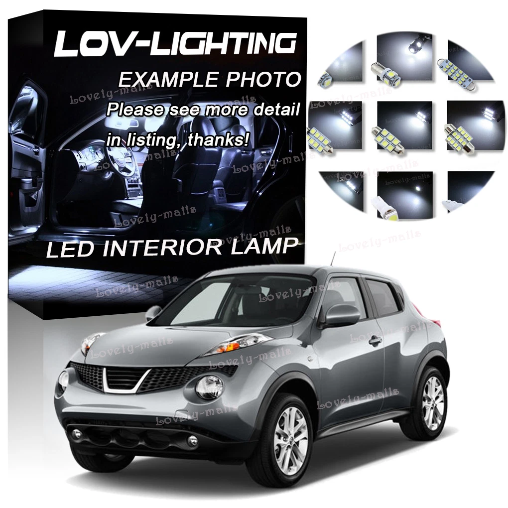 BMT Xms Kit D'éclairage Intérieur LED De Rechange Pour Nissan Juke F15 2010-2018, 6000 K Lumières Intérieures De Voiture, 8 Pièces