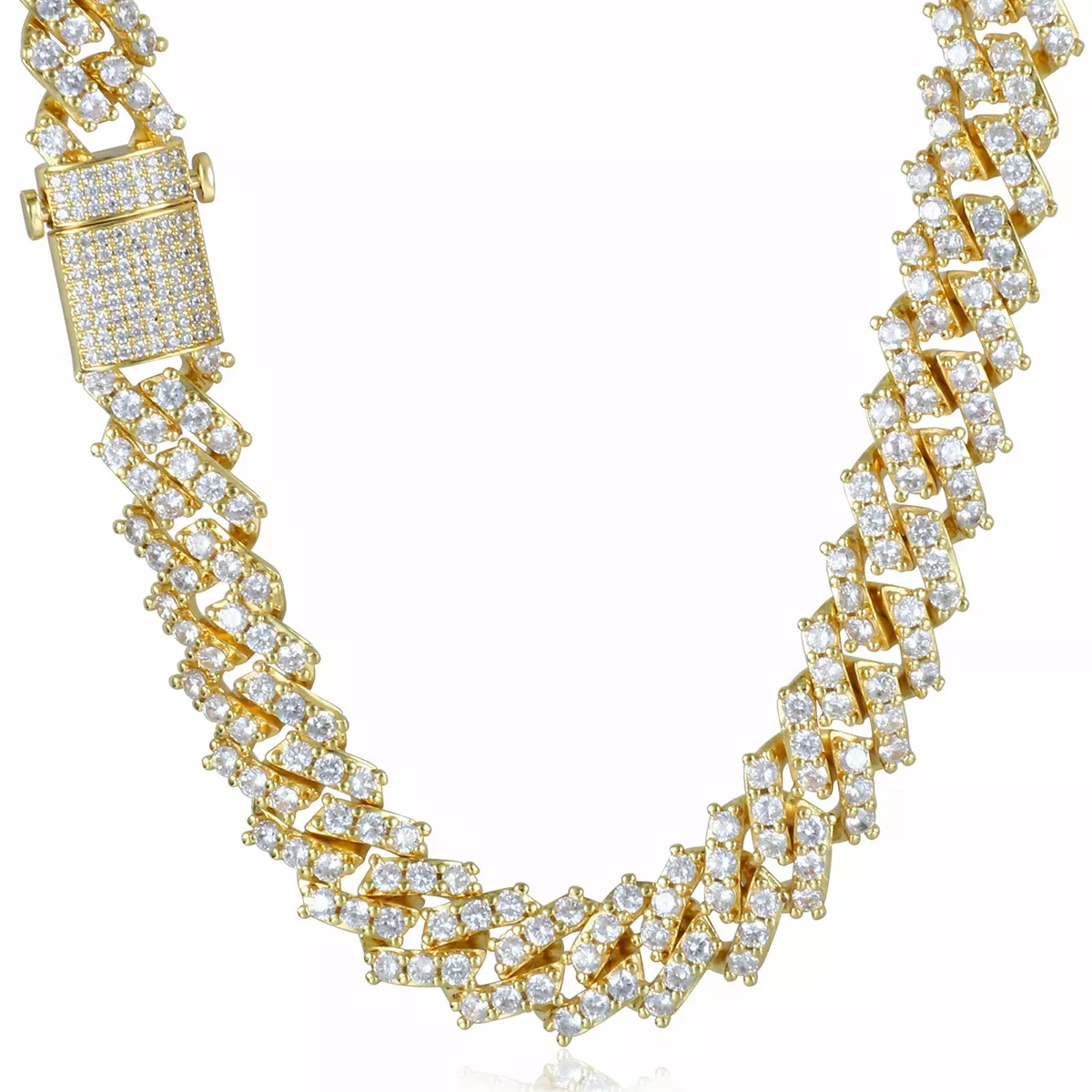 Gold plated iced out cheap chain