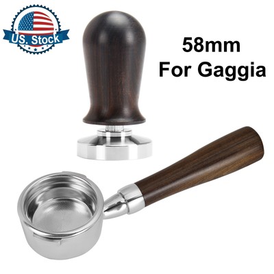 58mm For Gaggia Coffee Portafilter Tamper Espresso Calibrated Bottomless Filter