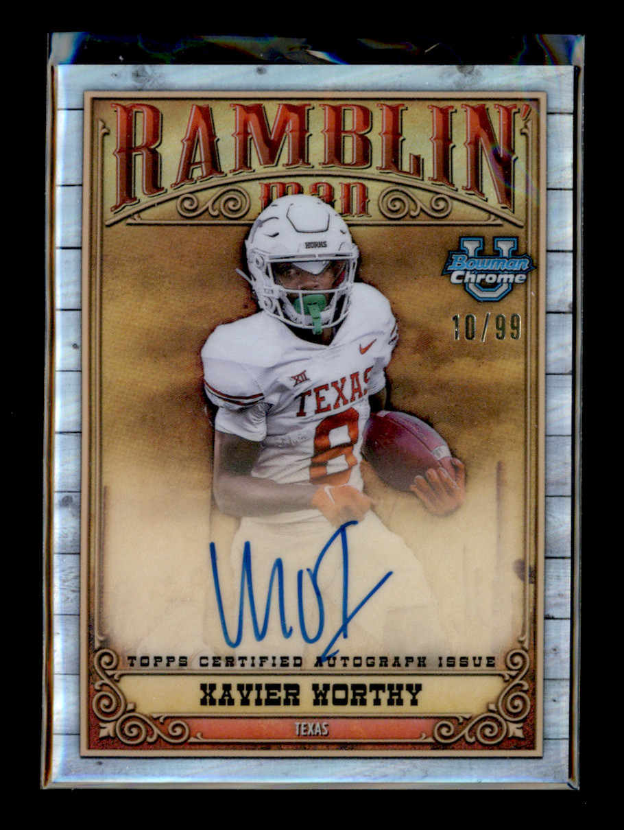 2023 Bowman University Chrome RMA-XW Xavier Worthy Ramblin' Man Auto 10/99
