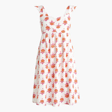 nwt J Crew linen blend ruffle strap mini dress button front 14