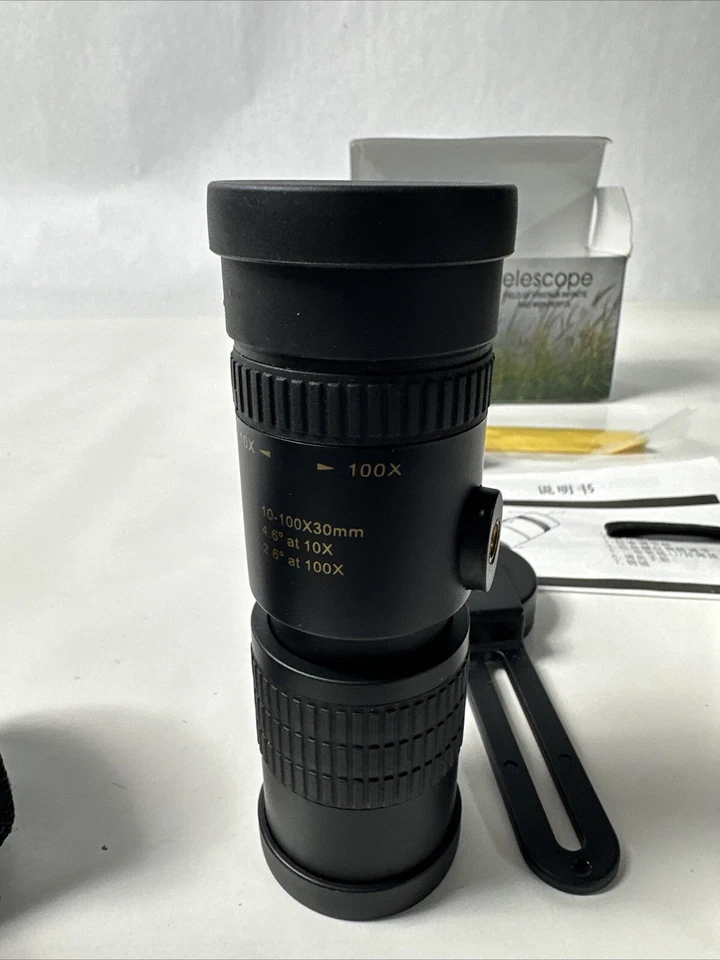 Telescope 10-100 X 30 mm w/ case & Phone Mount tripod New In Box. Bird Hunting - Image 3 of 4