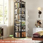 6 Tier Rotating Bookshelf Tower, Revolving Bookcase360° Round Spinning