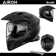 CASCO AIROH INTEGRALE ENDURO TOURING BANDIT BLACK MATT NERO OPACO ECE 22.06