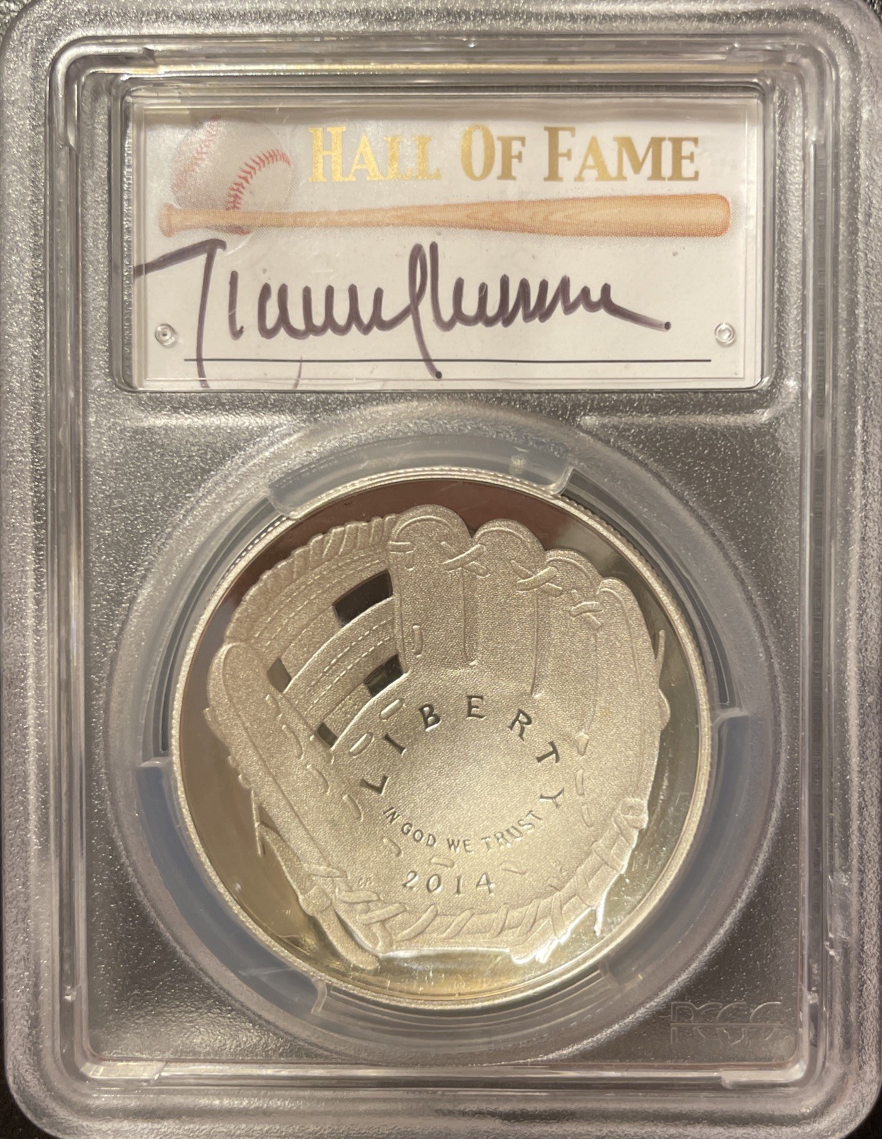 2014-P Silver Baseball Hall of Fame PCGS PR70 DCAM Randy Johnson signed $1 Coin