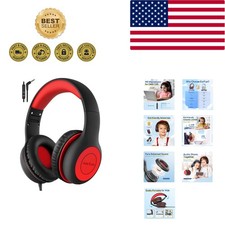 K1 Kids Wired Headphones with Volume Limiter Microphone - Foldable Durable