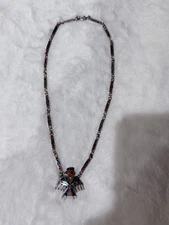 Navajo Handmade 925 Silver Multi Stone Inlay Eagle Necklace