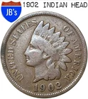 1902 Indian Head Cent Penny 1c - Good/Very Good (G/VG)