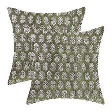 Sage Green Pillow Covers 18x18 Inch Set 18" x 18" Pack of 2 Sage Green Floral