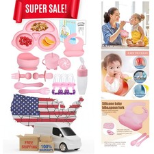 Kid-Friendly Silicone Weaning Supplies - Dishwasher-Safe Tableware Set for 3 