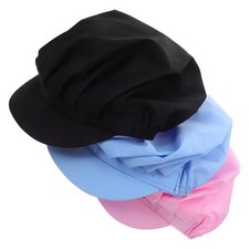 3pcs Kitchen Hats Food Service Caps Breathable Washable Hair Caps for Adults