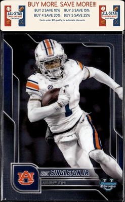 2025 Bowman University Chrome #186 Eric Singleton Jr. Auburn Tigers