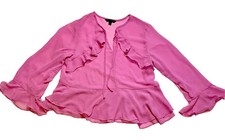 Banana Republic Ruffle Sheer-Ruffle Hem with Cuffs Blouse