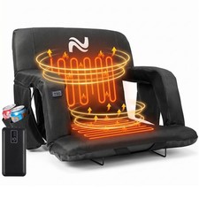 21''/23''/25'' Heated Bleacher Chair 6 Reclinng Positions Foldable Stadium Seat