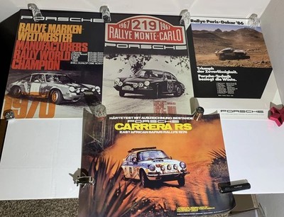 Porsche Official 911/959 Manufacturers Rallye Champion Poster Set Of 4 - RARE!!