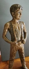 H. Blair Crosbie bronze sculpture of boy "The Winner"  10.5" ht x wood base 19"D