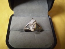 Sterling Silver 925 Vintage Ladies Oval Mother of Pearl Ring 1.7 grams