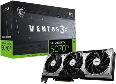 MSI GeForce RTX 5070 Ti 16G Ventus 3X OC   16GB GDDR7 (28Gbps/256-bit), PCIe 5, 