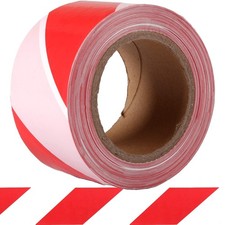 Red White Hazard Warning Safety Stripe Caution Tape 2.8 Inch by 660ft Non-Adh...