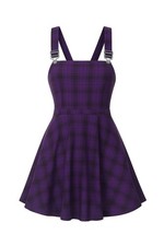 Hot Topic Purple Black Plaid Suspender Skater Dress Women’s Plus Size 4
