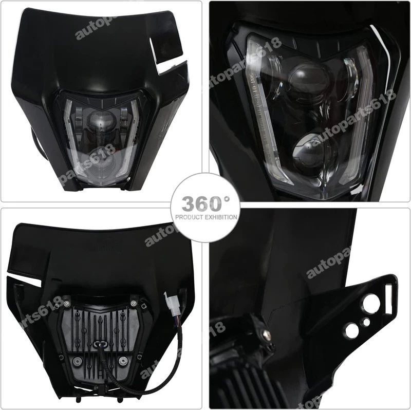 Se adapta a faros LED 20 - 23 KTM 450 XCF-W 150 250 300 XCW EXC 350 450 500 XCFW Foto 4 de 4