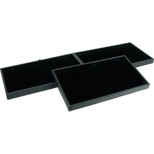 3 Black Velvet Jewelry Display Pad  Travel Trays