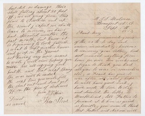 CIVIL WAR NAVY LETTER - 8th MA Vols - Capture Atlanta, Fighting Rebel Ships Etc!