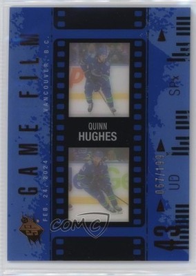 2024-25 SPx Game Film Blue 67/199 Quinn Hughes #GF-15 1on9