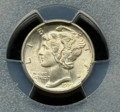 1927 D Dimes Winged Liberty Head or Mercury PCGS MS-62