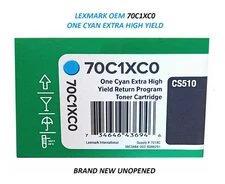 Lexmark 70C1XC0 CYAN Extra High Yield Toner Cartridge (CS510) - BNIB UNOPENED