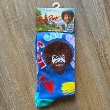 Bob Ross Joy of Painting Bob Ross Novelty Crew Socks 1 Pair Mens 8-12 women 9-14