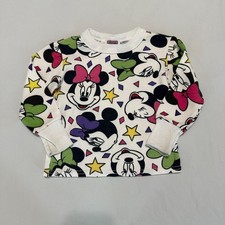 Vintage 90's Disney Minnie Mouse Girls 2T Crewneck Pullover Sweatshirt Cotton