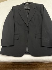 Edwards Signature Black Polyester Wool Men's Blazer Two-Button Notch 6R Solid