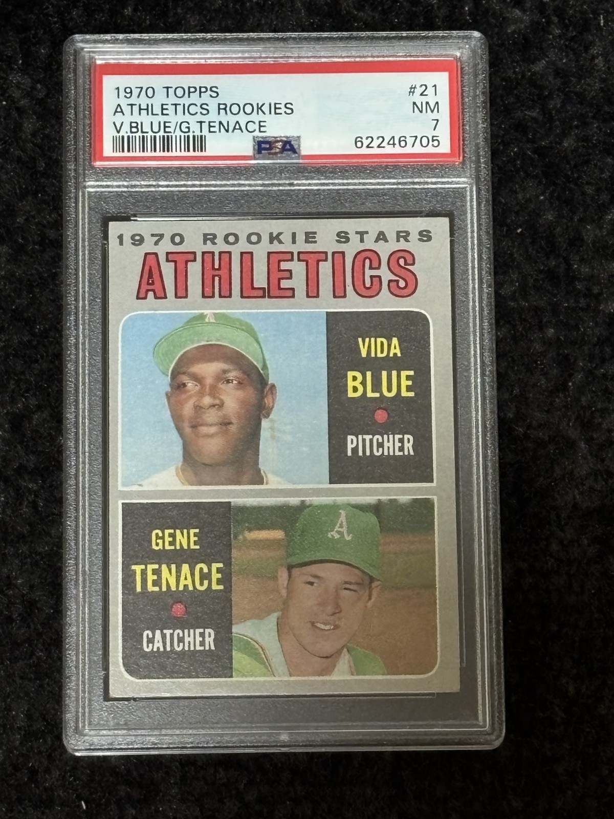 1970 Topps #21 VIDA BLUE (RC) PSA 7 NM Oakland A'S ATHLETICS Gene TENACE