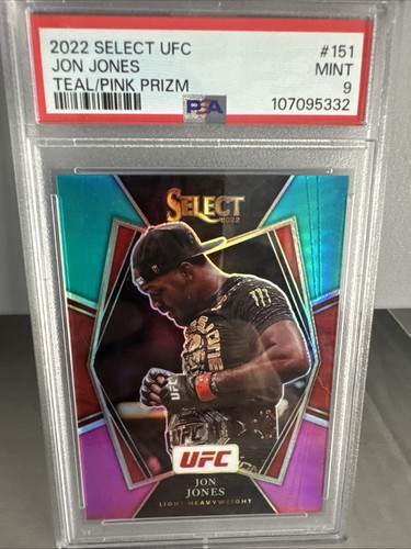 Jon Jones 2022 Select Teal/Pink 15/49 PSA- 9 UFC- S-92