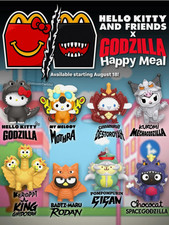 2026 Mcdonald's Hello Kitty x Godzilla Collaboration Happy Meal Toys