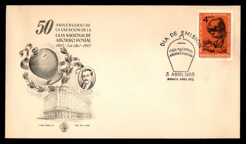 Mayfairstamps Argentina FDC 1965 Child and Piggy Bank Postal Savings Bank First