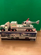 1995 HESS Toy Truck & Helicopter Vintage! Brand New In Original Box! Tested!👀🔥