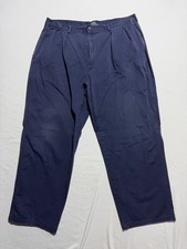 Vintage Polo Ralph Lauren Pleated Chino Pants 40x34 Navy Blue Made in USA Mens