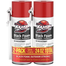 Kraken Bond Black Foam Sealant - Waterfall & Landscape, 12oz 2 Pack - Straw Use