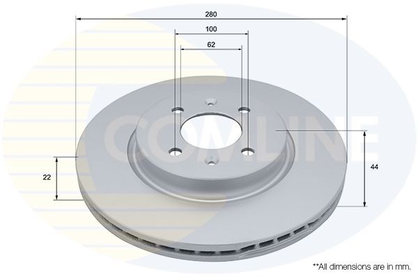 Brake Disc Front Fits Hyundai i20 i20 Active Kia Rio Stonic COMLINE ADC5319V