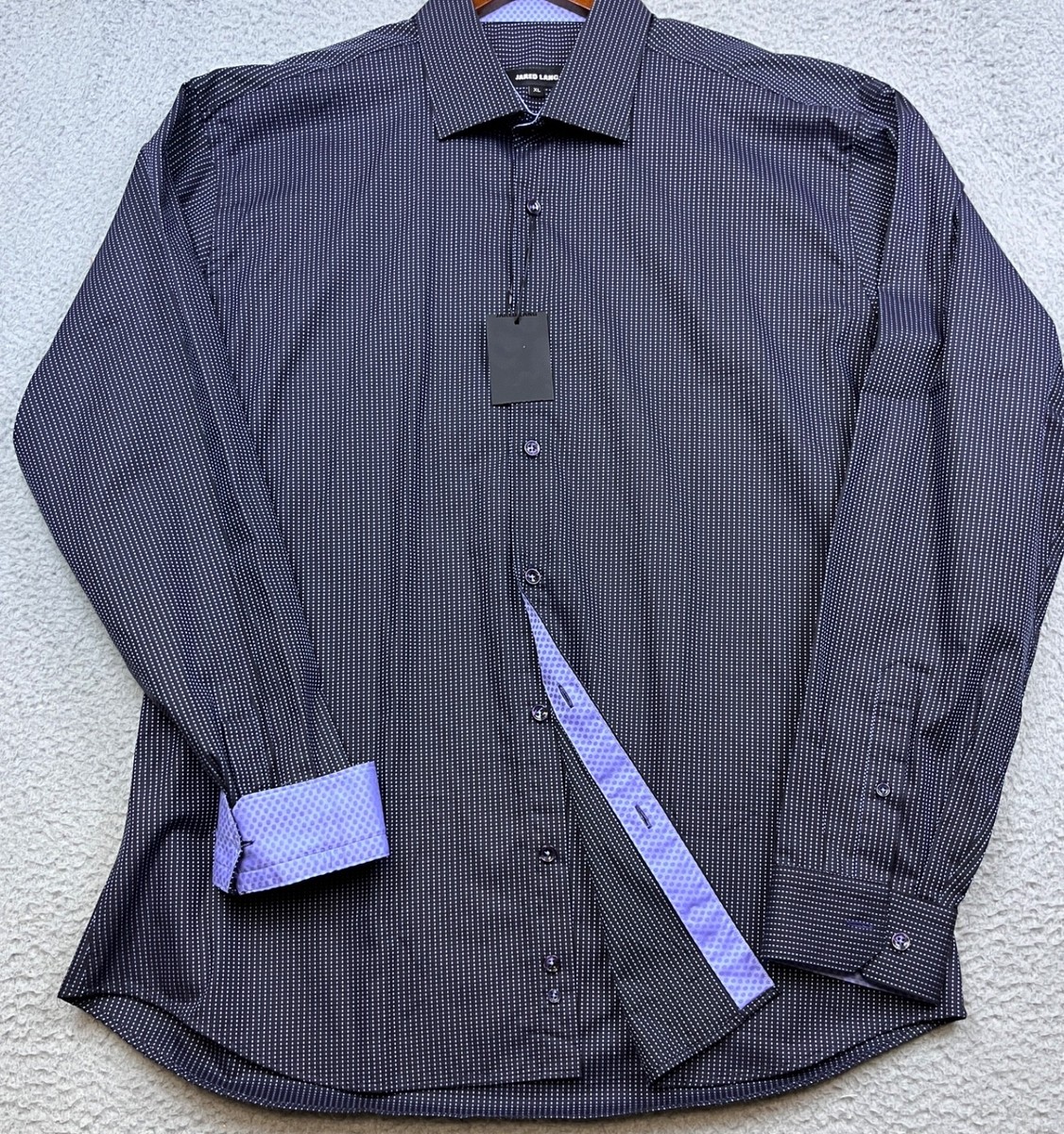 jared lang dress shirt Dark Navy Floral Long Sleeve Shirt
