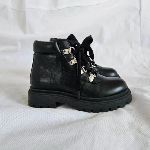 Baskets montantes enfant Dior noir logo en relief