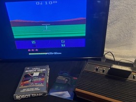 Atari 2600 Woodgrain Promo Console 10 Games Star Raiders Robot Tank
