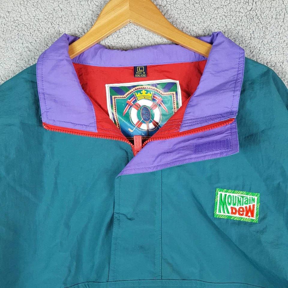 Vintage 90s Mountain Dew Worker Promo Men's Size L Anorak Windbreaker Jacket - Image 2 of 4