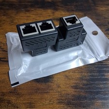 2 RJ45 Splitter Adapter 1 to 2 Ways Dual Female Port CAT6/5/7 LAN Ethernet Cable